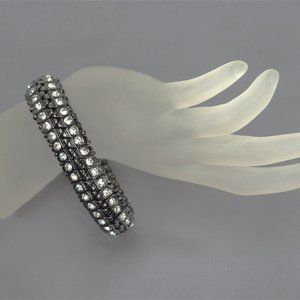 Chicos Bracelet stretch bangle clear crystal NWT